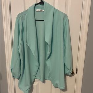 Mint Green Moa Moa Open Front Cardigan